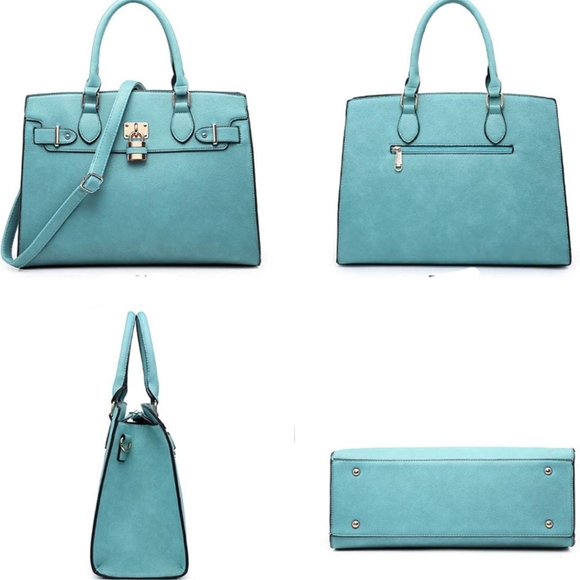 Padlock Togo Vegan Leather Satchel Set - Picture 7 of 16